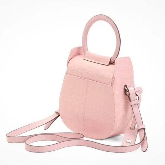 NEW Radley London Rope Walk Croc Embossed Leather Pink Crossbody Handbag $268 - Picture 4 of 11